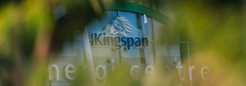 Kingspan logo in a building